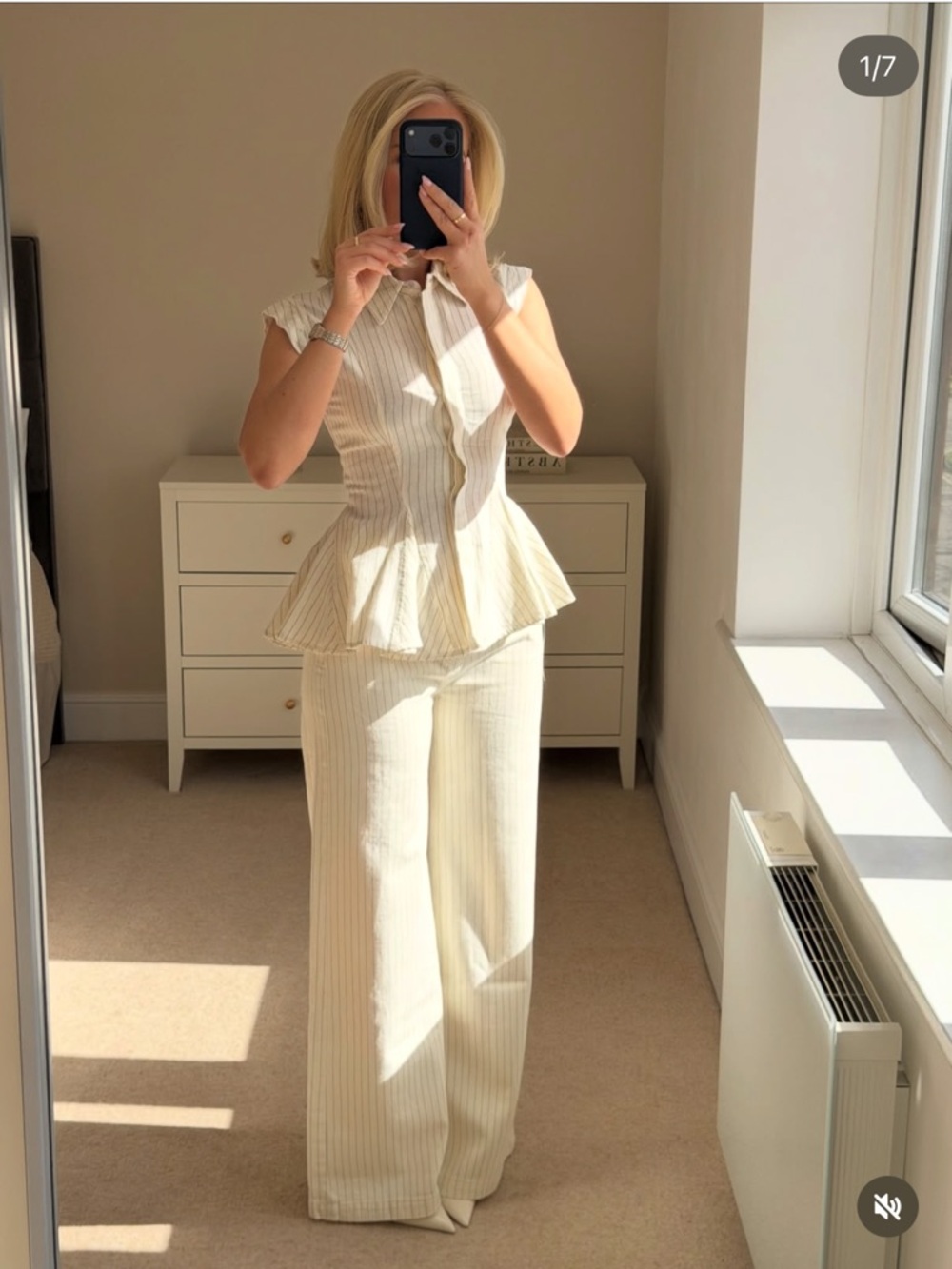 ZARA NWT ZW Collection Striped Peplum Shirt